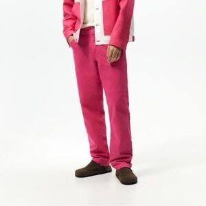 Zara Straight Fit Pink Denim Pants